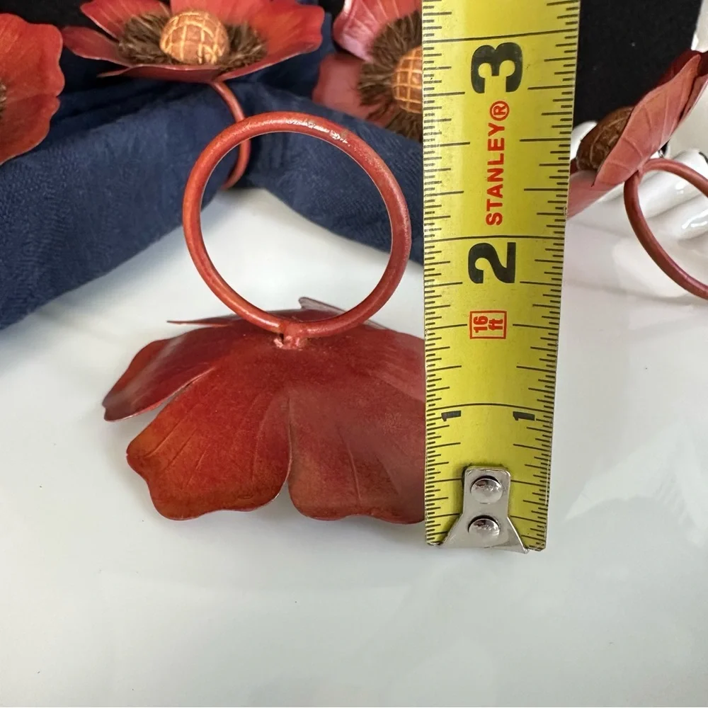 Pier 1 Imports Vintage Poppy Flower Napkin Rings-VINTAGE- Drama for the Table